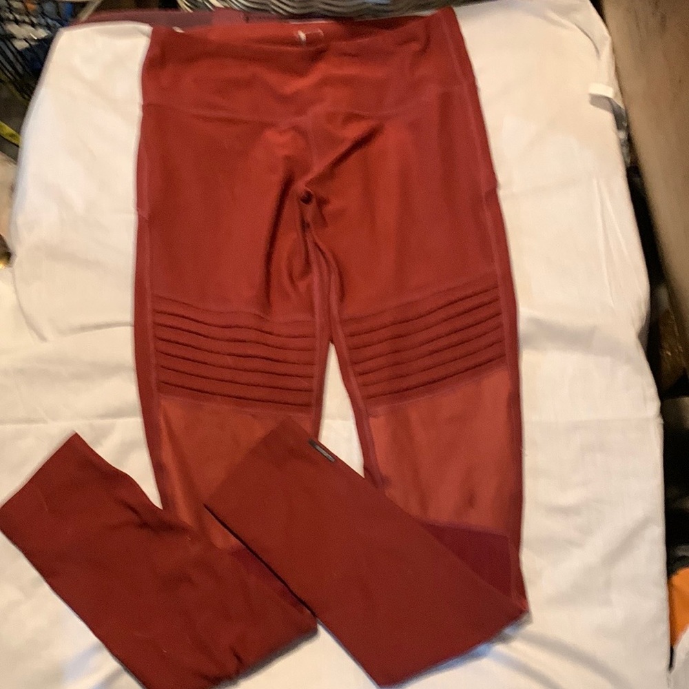 Mondetta Red Burgundy Moto Leggings Women's Medium